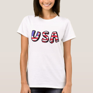 T-shirt Débardeur bleu blanc rouge de drapeau américain