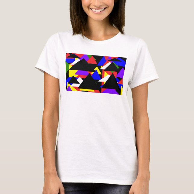 T-shirt Débardeur de base multicolore Abstrait (blanc) (Devant)
