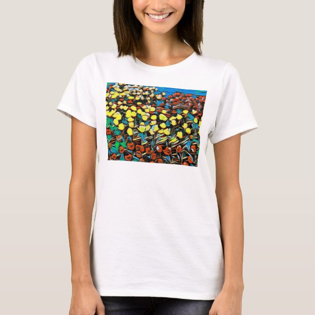 T-shirt Débardeur de base Tulip (blanc) avec rêverie (Devant)