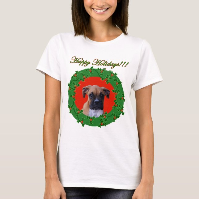 T-shirt Débardeur de chiot de boxeur de vacances (Devant)