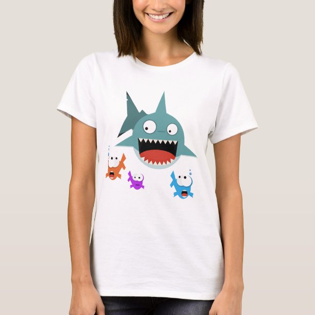 T-shirt Débardeur de dames d'amusement de requin (Devant)