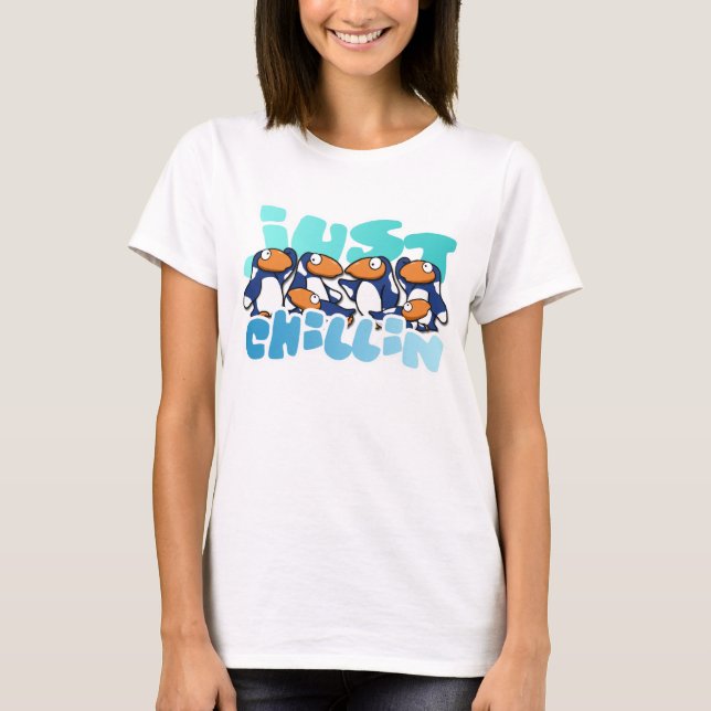 T-shirt Débardeur de dames de Chillin de pingouin juste (Devant)
