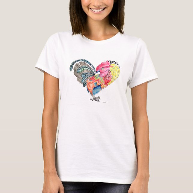 T-shirt Débardeur de Heartimal de coq d'amour de Kauai (Devant)