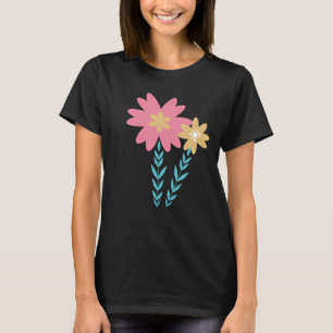 T-shirt Débardeur de jardin floral jaune rose fleur