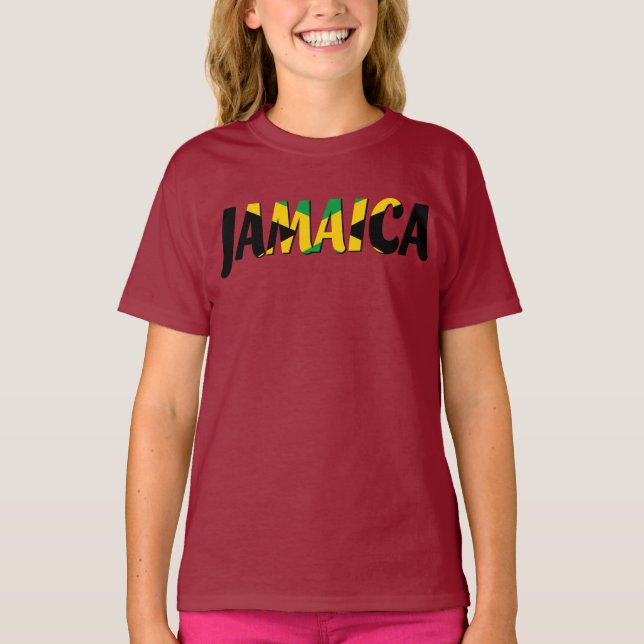 T-shirt Débardeur de texte du drapeau jamaïcain (Devant)