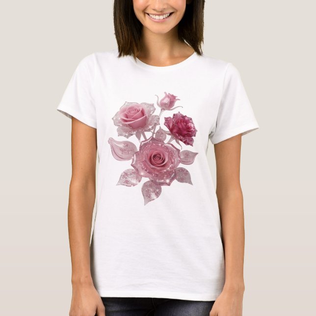 T-shirt Débardeur déclaration Bold Silver PINK ROSES (Devant)
