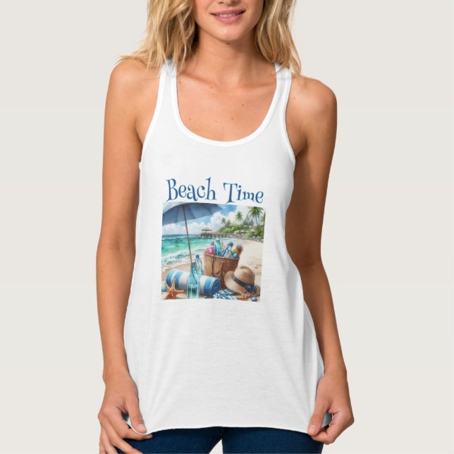 T-shirt débardeur d'été plage (Devant)
