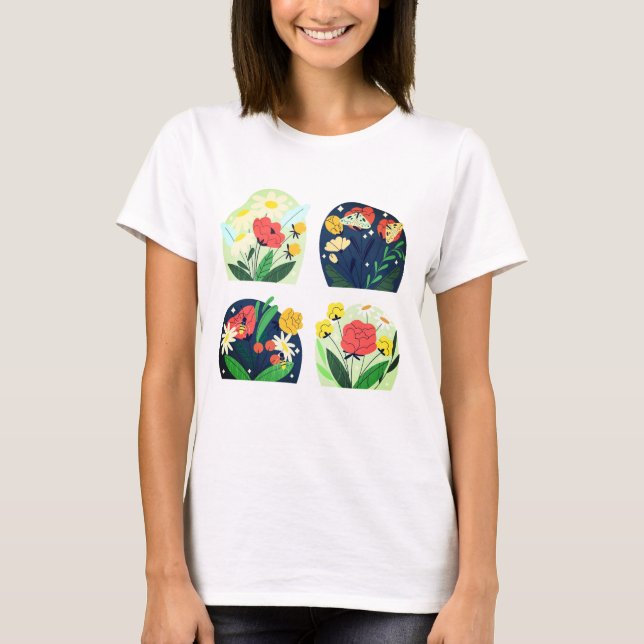 T-shirt Débardeur fleuri pour femmes (Devant)