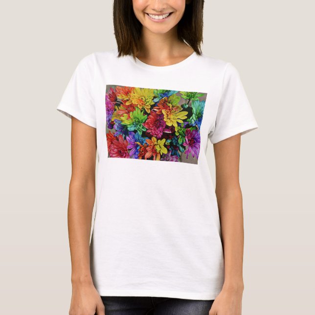 T-shirt Débardeur Floral de base multicolore (blanc) (Devant)