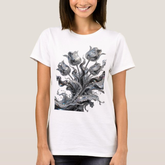 T-shirt Débardeur graphique ART ABSTRAIT Argent Statement (Devant)