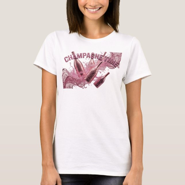 T-shirt Débardeur graphique Statement Pink CHAMPAGNE TIME (Devant)