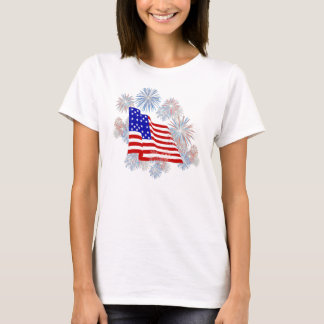 T-shirt Débardeur patriotique de drapeau de feux