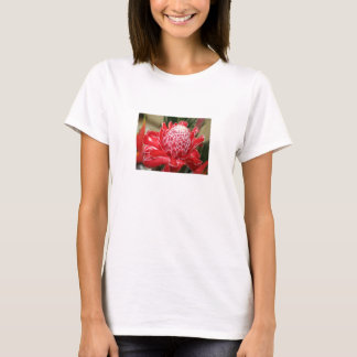 T-shirt Débardeur rouge exotique de fleur de gingembre de
