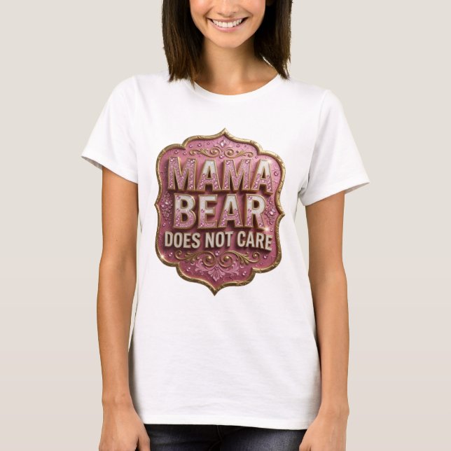 T-shirt Débardeur Statement Gold MAMA BEAR DOES NOT CARE (Devant)