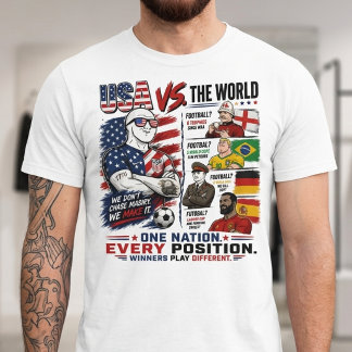 T-shirt Débat drôle de football, États-Unis contre le mond