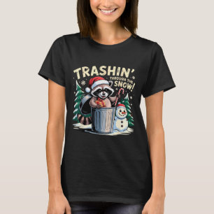 T-shirt Déblayer dans la neige Noël Raton laveur drôle H