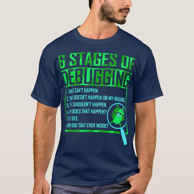 T-shirt Débogage amusant de logiciel pour l'ordinateur dév (Devant)