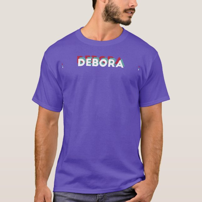 T-shirt Debora Nom Drôle Nom Debora thème des années 80 (Devant)