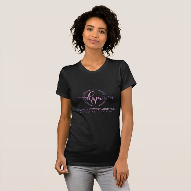 T-SHIRT DEBORAH STEWART MINISTRIES LOGO ROSE (Devant entier)