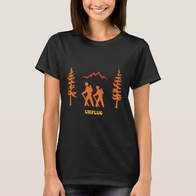 T-shirt Débrancher Camping Camping Extérieur Nature Aventu (Devant)