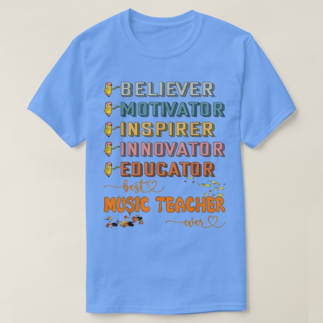 T-shirt Début De L'Automne Enseignant Musique Enseignant E (Design devant)