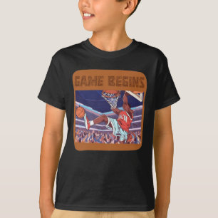 T-shirt début du match de basket-ball slam dunk