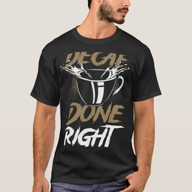 T-shirt Décafre d'empreinte fait à droite Décafé de café (Devant)