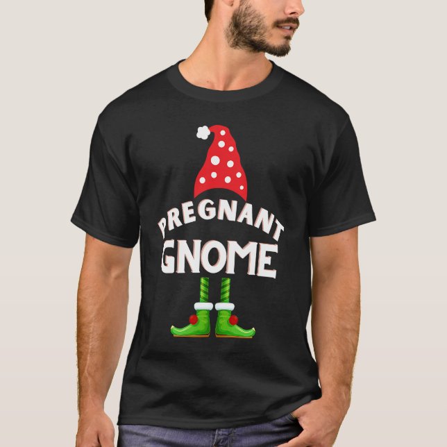 T-shirt December Holidays Family Fashion Gnomes Pregnant M (Devant)