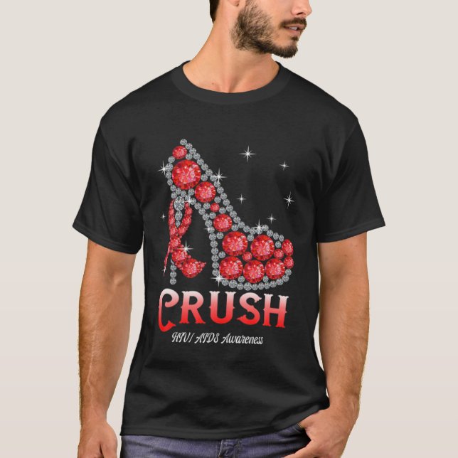 T-shirt December Red Ribbon High Heel Warrior HIV AIDS Awa (Devant)