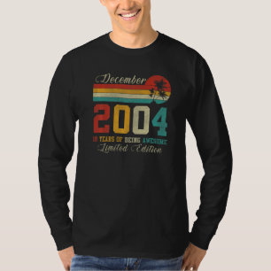 T-shirt Décembre 18 Année Vintage 2004 18e anniversaire
