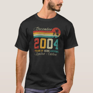 T-shirt Décembre 18 Année Vintage 2004 18e anniversaire