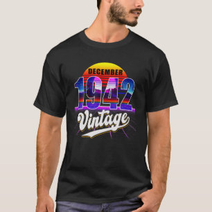 T-shirt Décembre 1942 Rétro 79E Anniversaire Vaporwave 70'