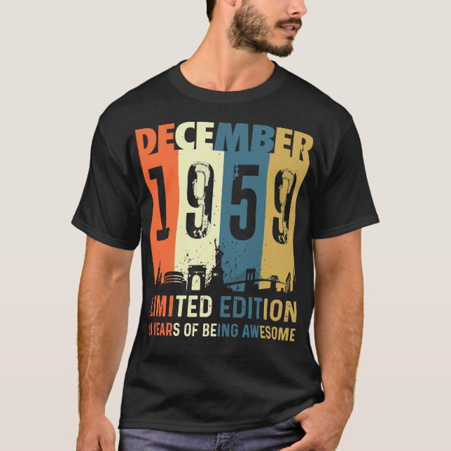 T-shirt Décembre 1959 Edition Limitée Cadeaux d'anniversai (Devant)