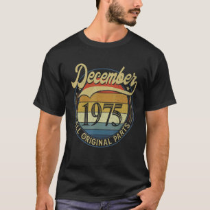 T-shirt Décembre 1975 Toutes les pièces d'origine Vintage 