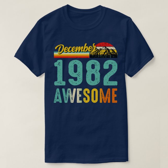 T-shirt Décembre 1982 Chemise Cadeau Anniversaire Vintage  (Design devant)