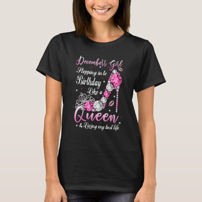 T-shirt Décembre Fille entrant dans mon anniversaire Comme (Devant)