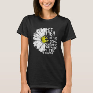 T-shirt DÉCEMBRE Fille Fabriquée En 1964 55ème ouragan Sun