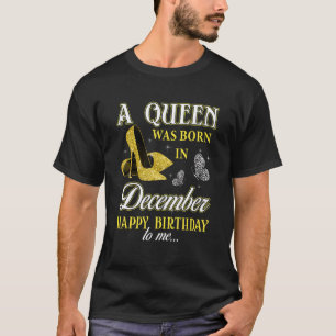 T-shirt Décembre Reine Anniversaire Femmes Fête Diamant H