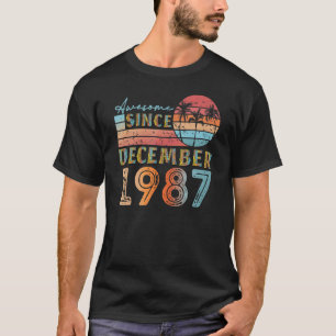 T-shirt Décembre vintage 1987 92 ans 35ème anniversaire m