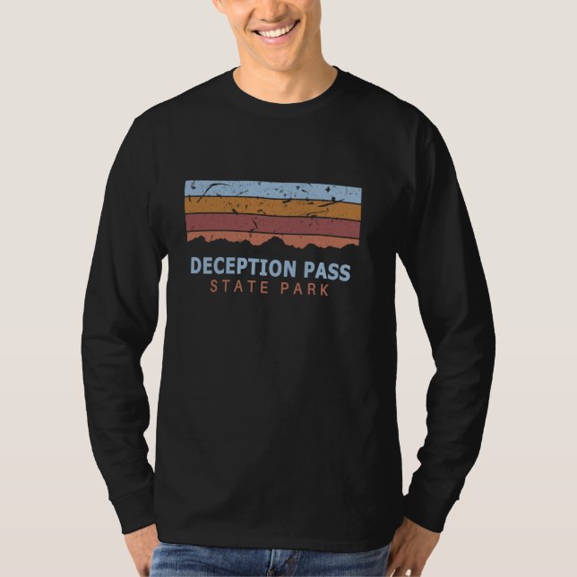 T-shirt Deception Pass State Park Washington Retro Cool (Devant)