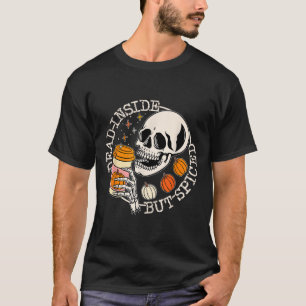 T-shirt Décès À L'Intérieur Mais Épicé Citrouille Crâne Bo