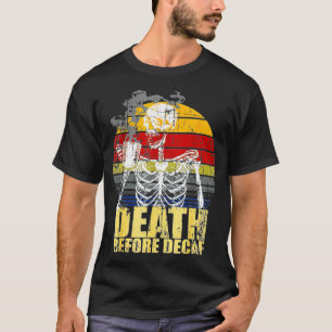 T-shirt Décès avant Café décaf Squelette Vintage