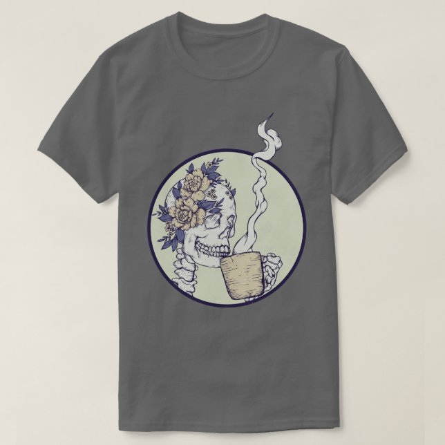 T-shirt Décès avant le squelette décaf (Design devant)