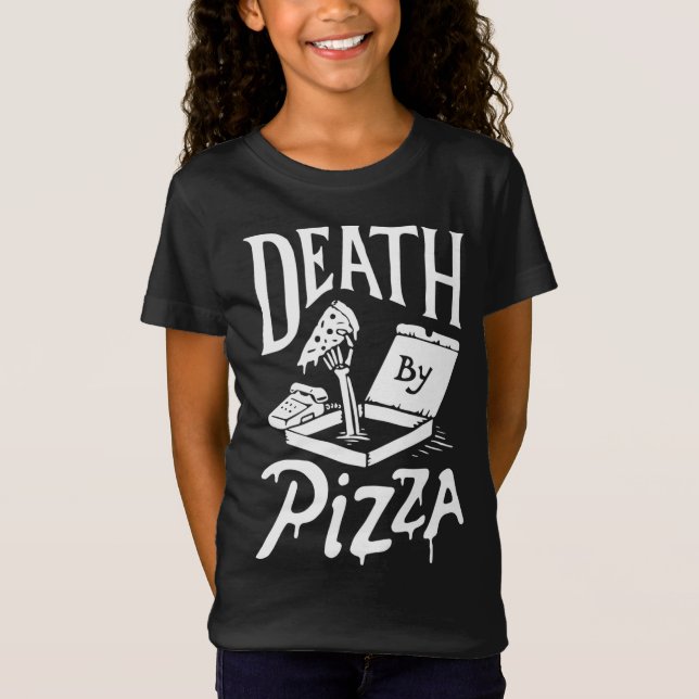T-Shirt Décès par Pizza drôle (Devant)