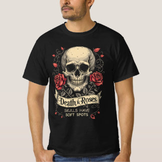 T-shirt Décès & Roses : Les Crânes Ont Des Spots Doux