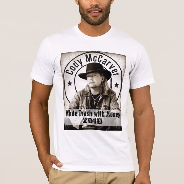 T-shirt Déchets blancs avec la croisière d'argent (Devant)