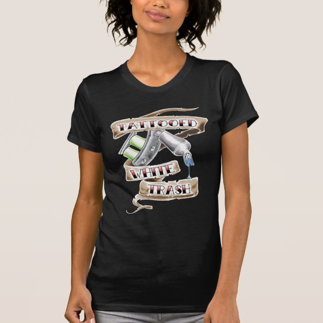 T-shirt Déchets blancs tatoués (Devant)