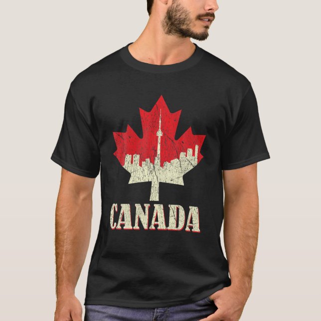 T-shirt Déchiré de l'érable Drapeau canadien Fier Ca canad (Devant)