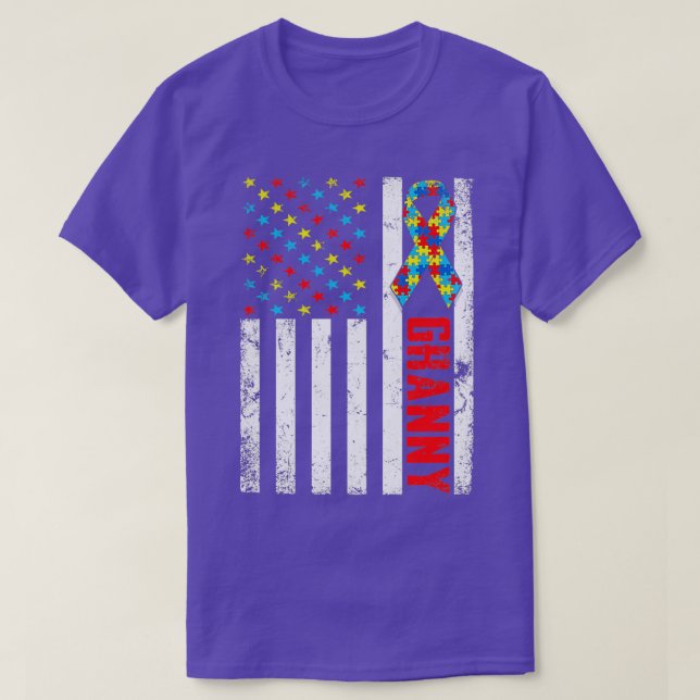 T-shirt Déchiré Drapeau Américain Granny Sensibilisation s (Design devant)