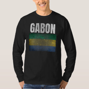 T-shirt Déchiré Gabon Drapeau Graphique Pour Hommes Femmes